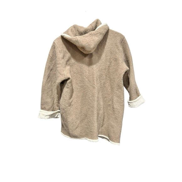 Vintage Casual WorkStyles Coat Wool Button Down Hooded Brown and Cream Size 1X - Picture 6 of 6
